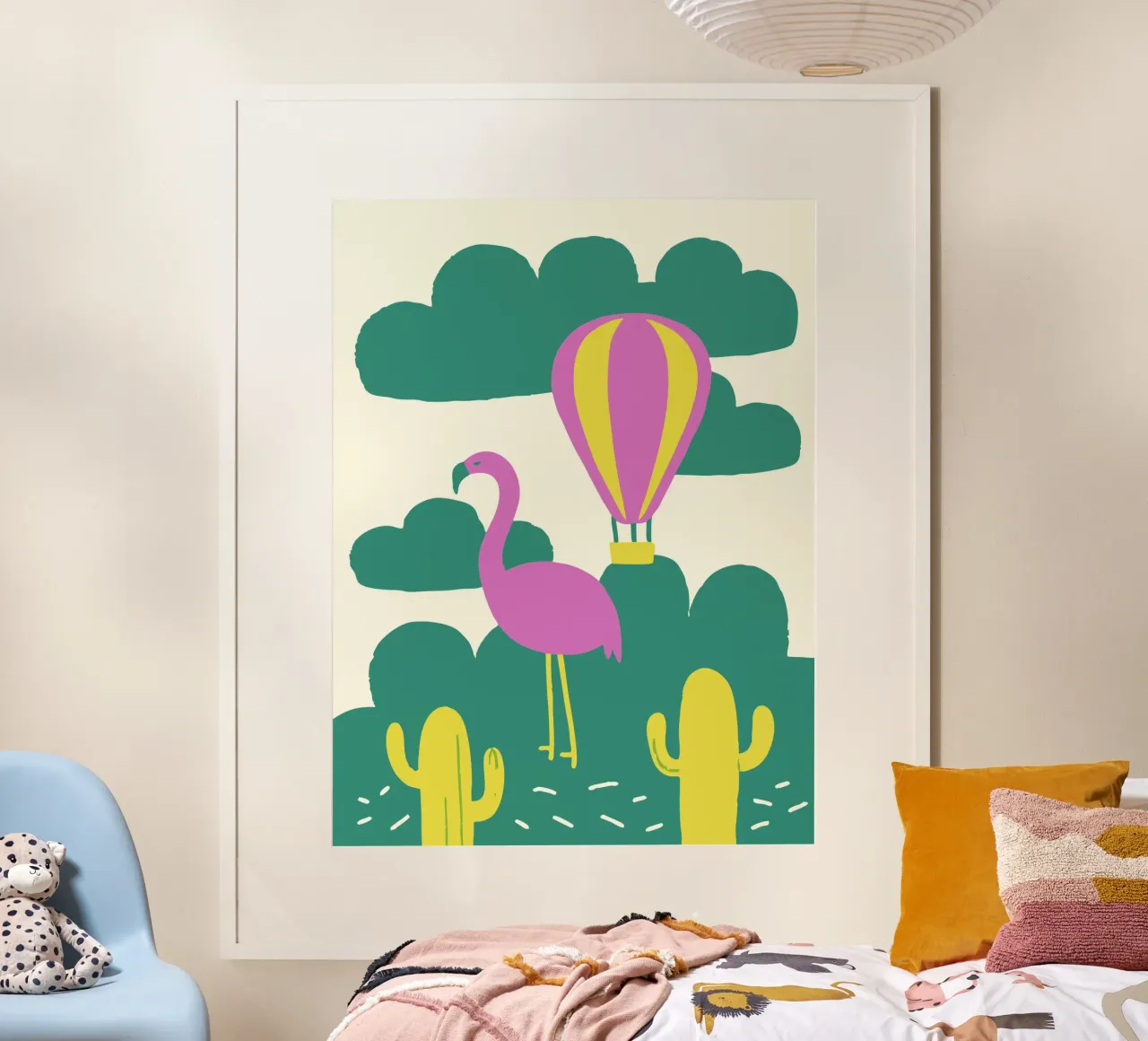 Fenicottero Uccello poster con telaio in legno da TRENDY POSTER SHOP