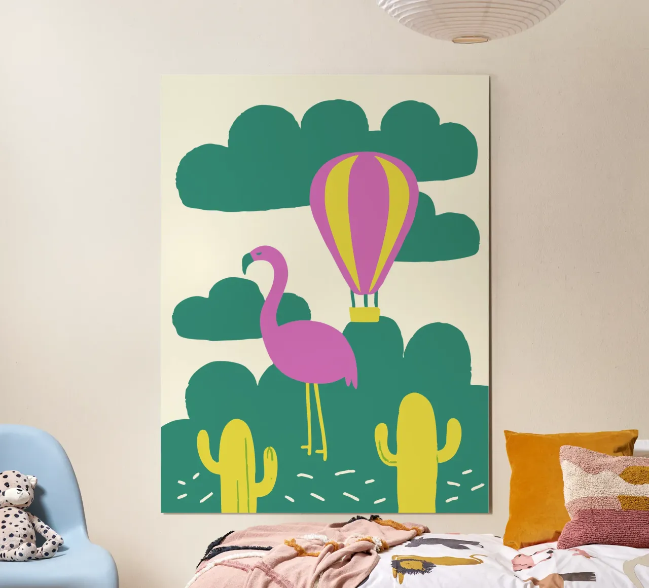 Fenicottero Uccello poster con telaio in legno da TRENDY POSTER SHOP