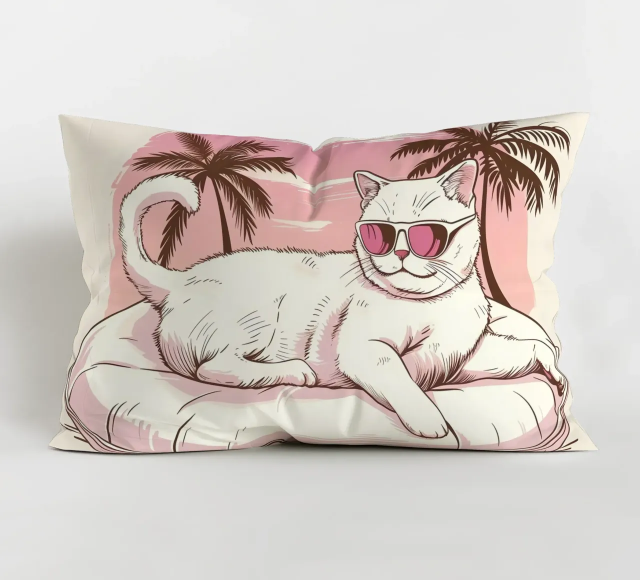 Katze im Schwimmreifen am Pool cuscino da WILD ART