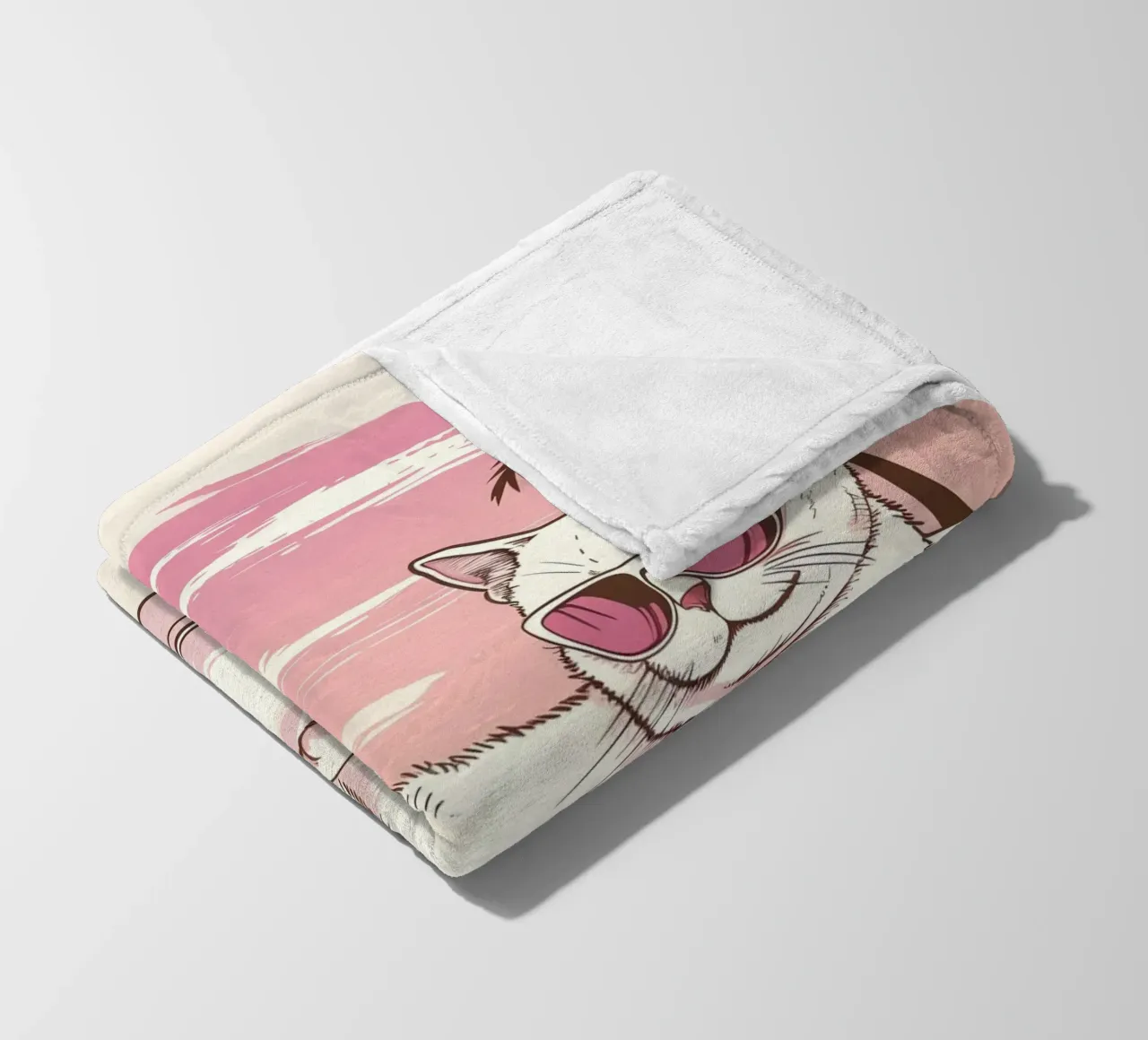 Katze im Schwimmreifen am Pool coperta in pile da WILD ART