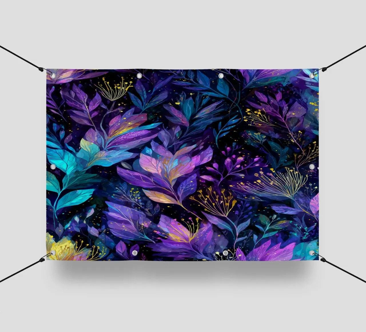 Magico prato blu e viola telo in pvc da Justyna Jaszke JBJart