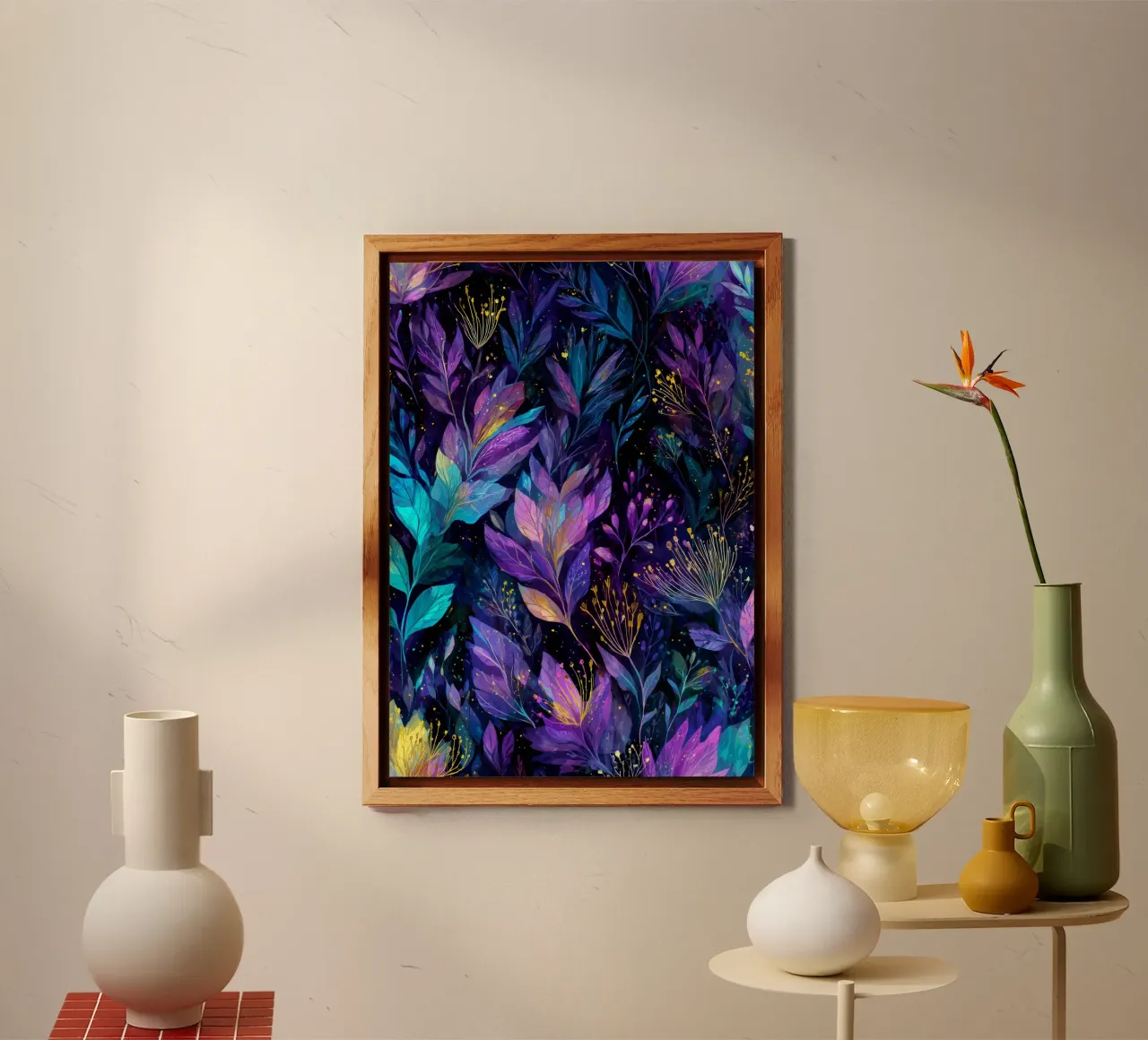 Magico prato blu e viola alluminio dibond da Justyna Jaszke JBJart