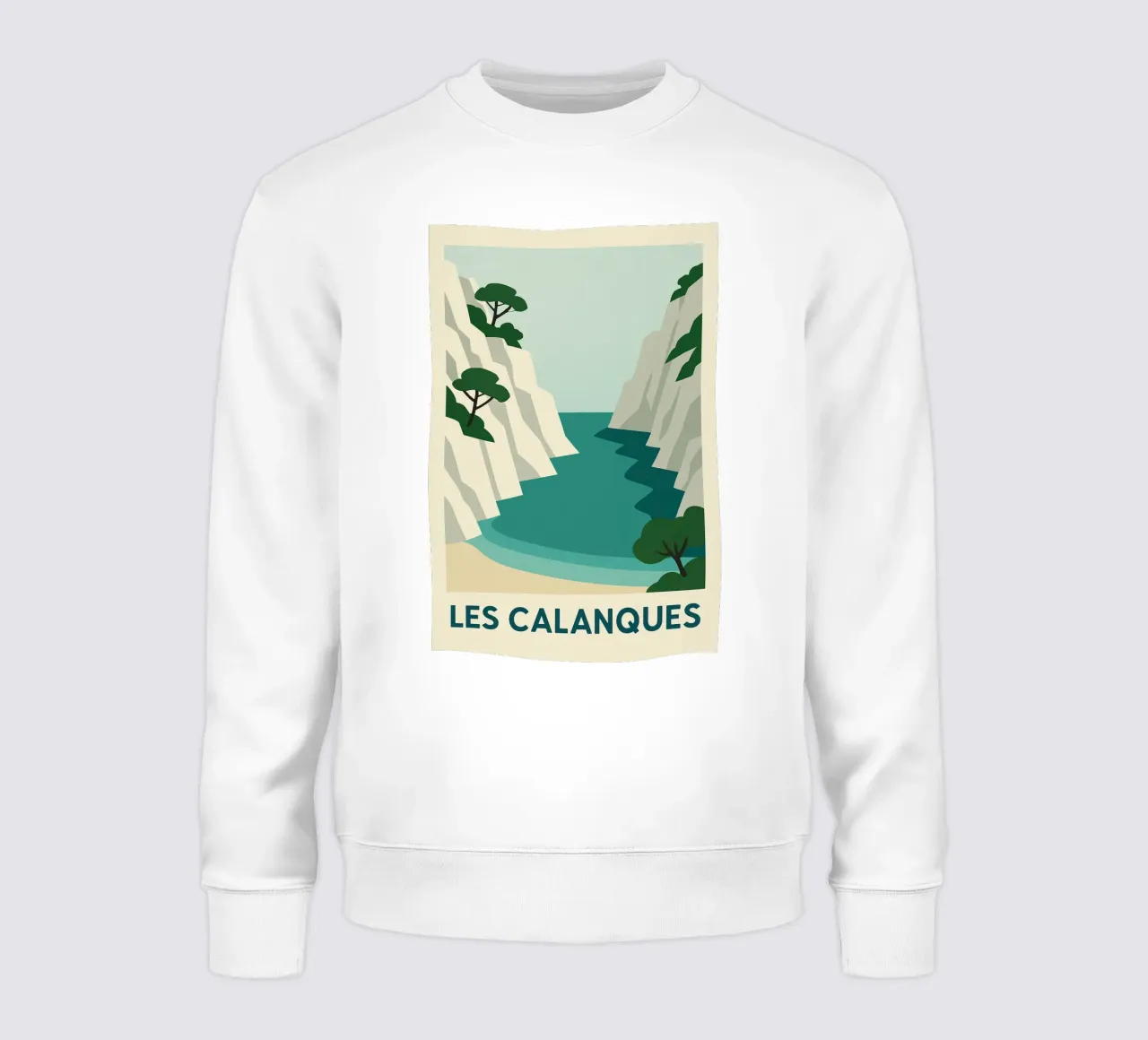 The Calanques - the wild purity of the Mediterranean sweatshirt by JETLAG | affiches voyage