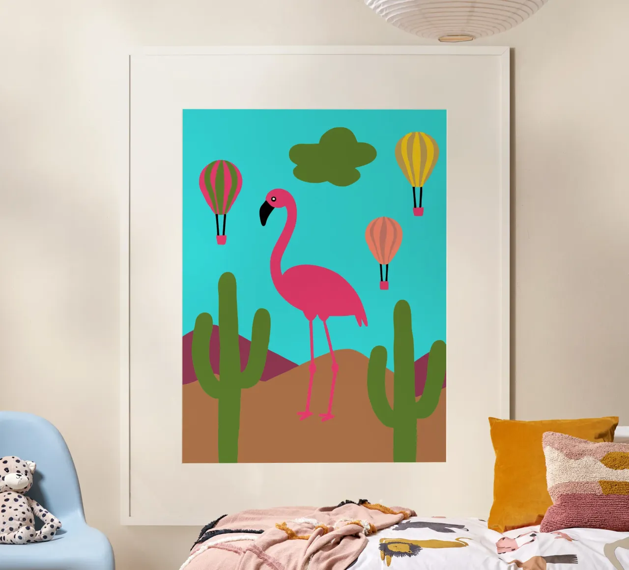 Fenicottero Uccello poster con telaio in legno da TRENDY POSTER SHOP