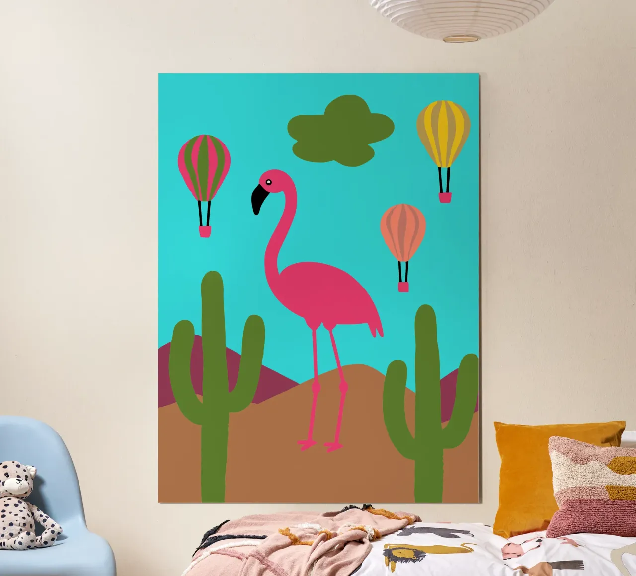 Fenicottero Uccello poster con telaio in legno da TRENDY POSTER SHOP