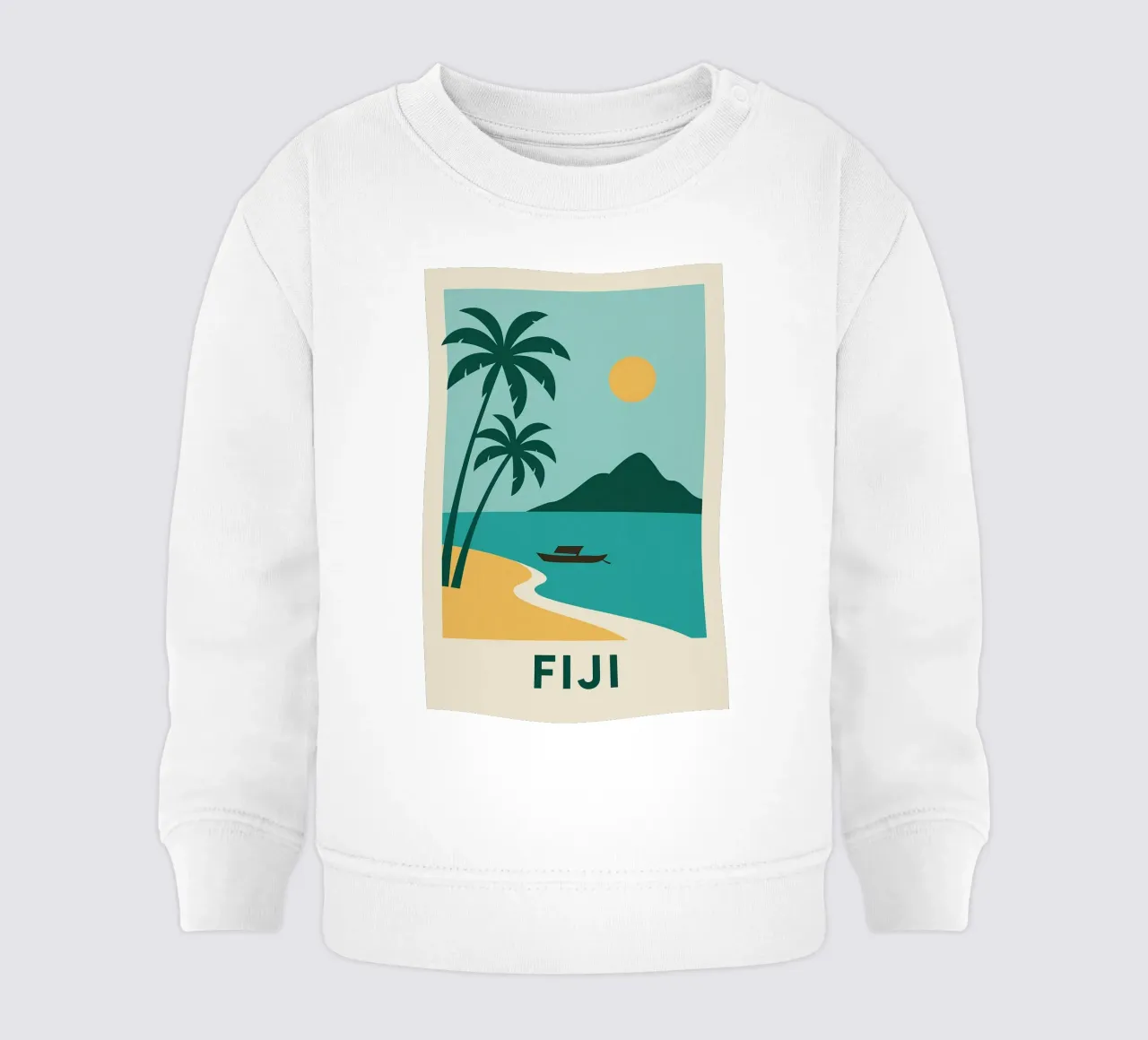 Sognando le Fiji: un'isola, due palme e la fuga felpa neonato da JETLAG | affiches voyage