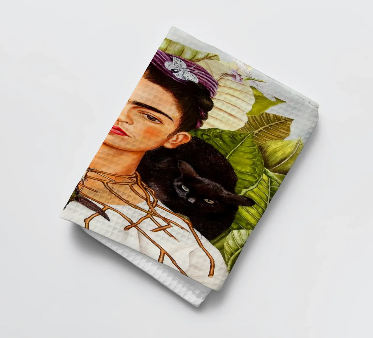 Autoritratto con scimmie di Frida Kahlo canovaccio da cucina da Art History