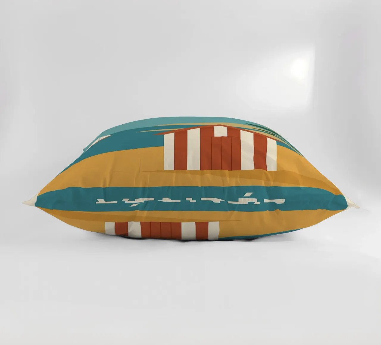 Graphic summer in Vendée - escape at the end of the beach decorative cushion by JETLAG | affiches voyage