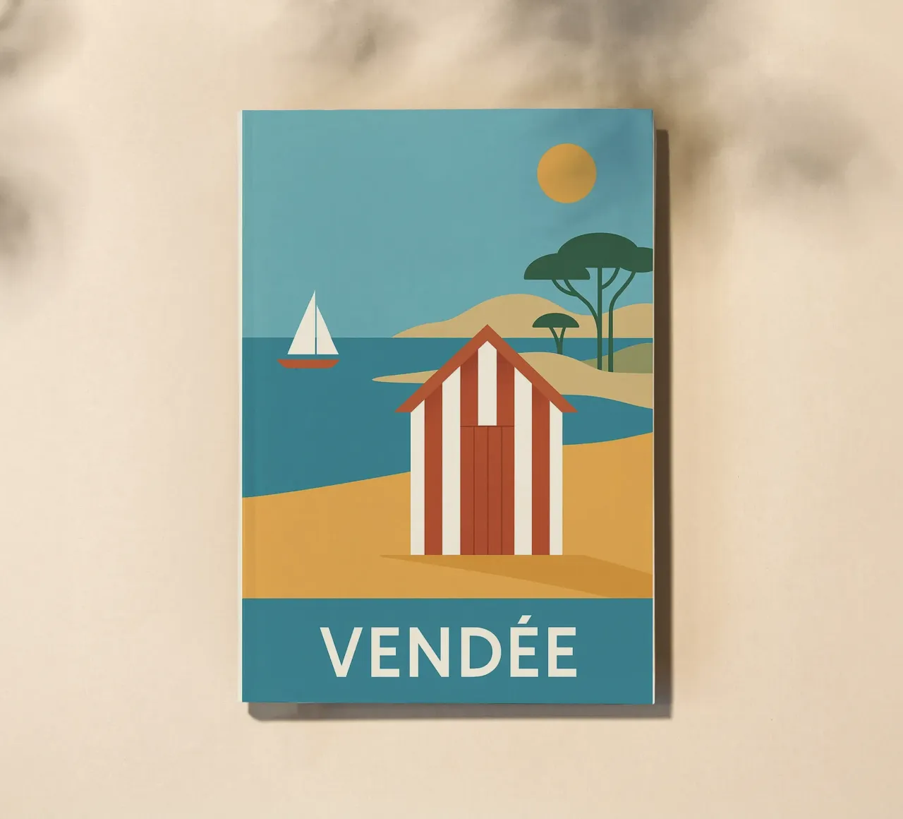 Graphic summer in Vendée - escape at the end of the beach notebook by JETLAG | affiches voyage