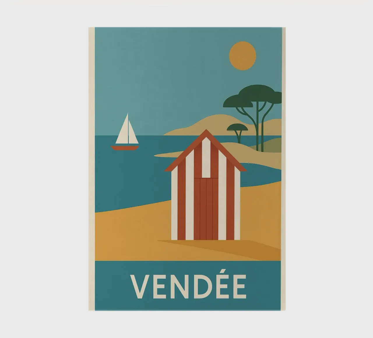 Graphic summer in Vendée - escape at the end of the beach notebook by JETLAG | affiches voyage