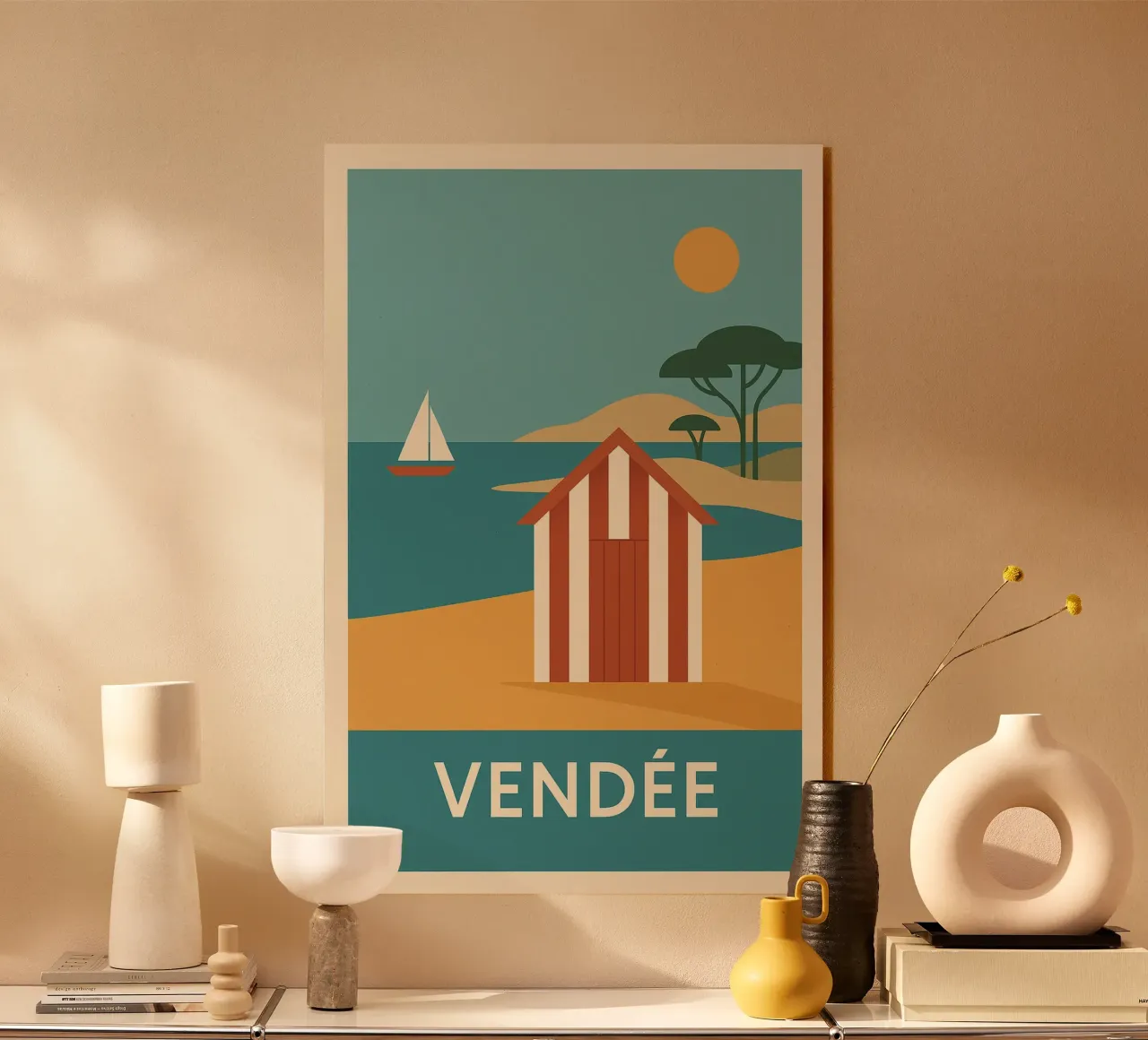 Été graphique en Vendée – l'évasion au bout de la plage plexiglas de JETLAG | affiches voyage