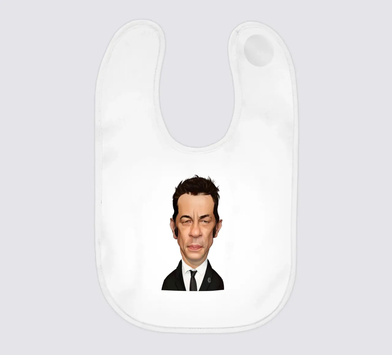 Benicio Del Toro baby bib by Rob Art | Illustration