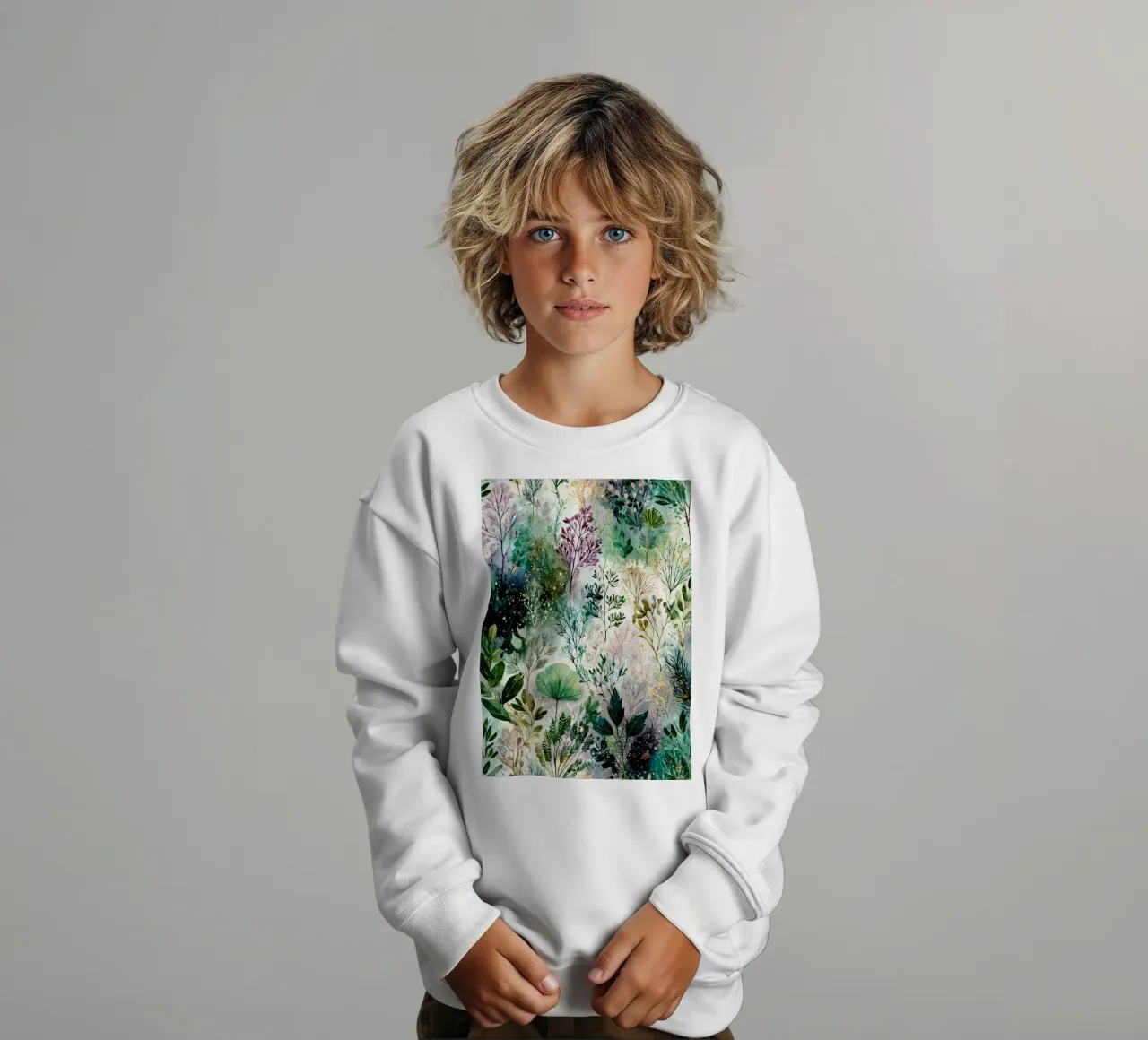 Floral meadow kids sweatshirt by Justyna Jaszke JBJart