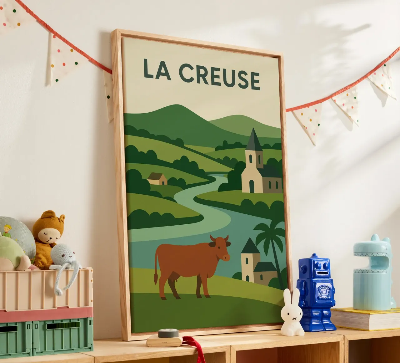 La Creuse - vredig platteland en authentiek Frankrijk canvas met Baklijst van JETLAG | affiches voyage