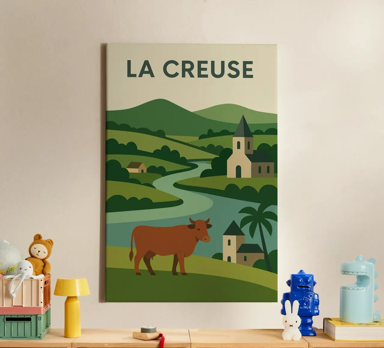 La Creuse - vredig platteland en authentiek Frankrijk canvas met Baklijst van JETLAG | affiches voyage