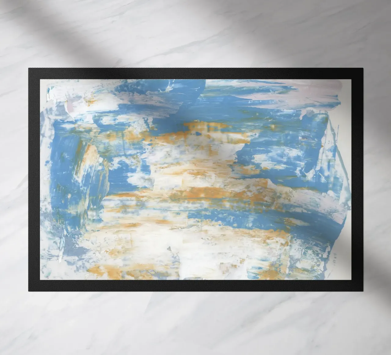 Abstract Coastal Palette - Textured Ocean Art Print doormat by NorwesClub