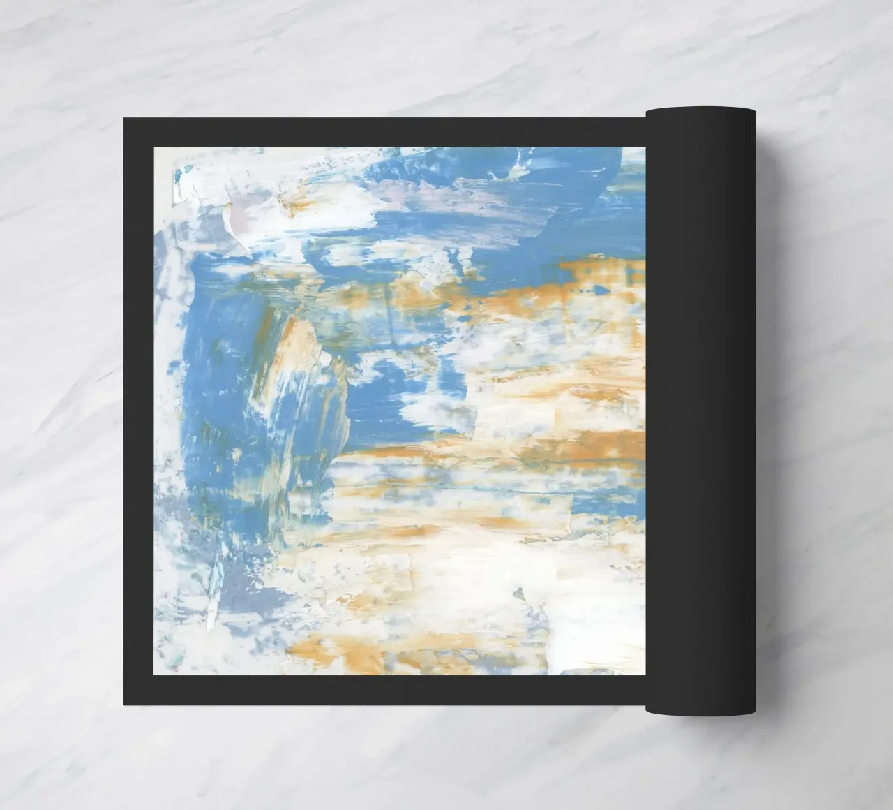 Abstract Coastal Palette - Textured Ocean Art Print doormat by NorwesClub