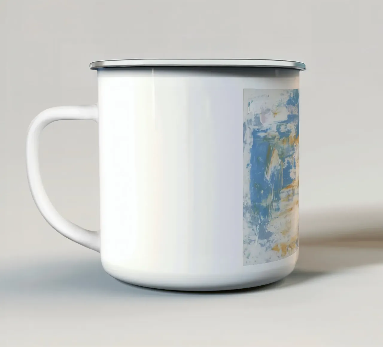 Tavolozza costiera astratta - Stampa d'arte sull'oceano con texture tazza in smalto da NorwesClub