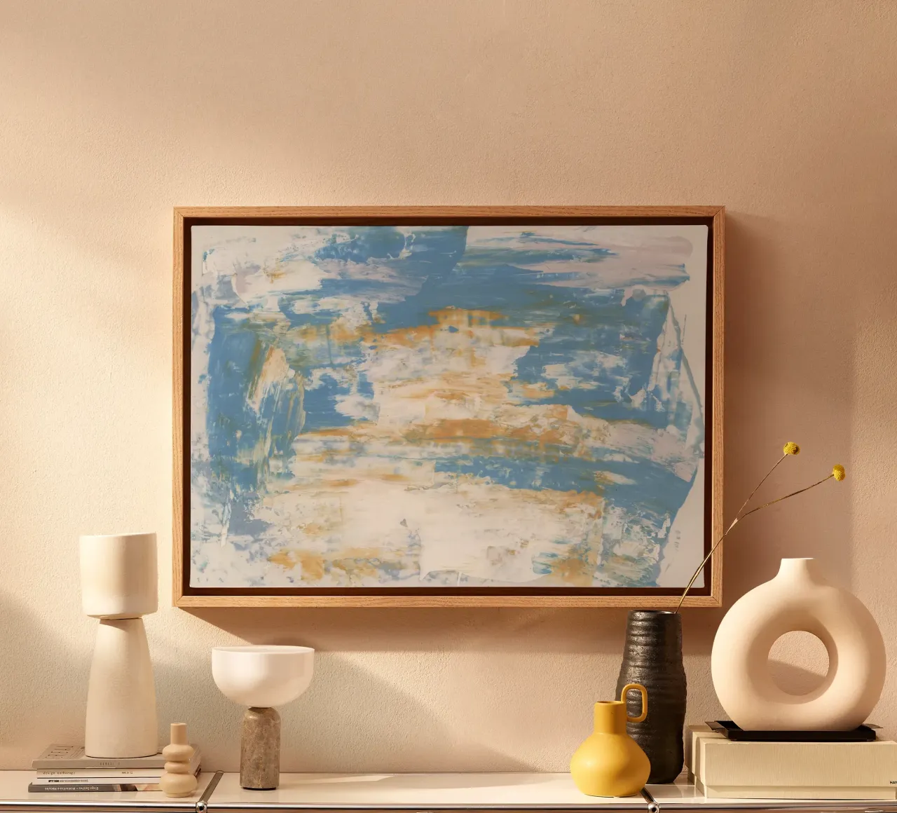 Abstract Kustpalet - Structuur Oceaan Kunstdruk canvas van NorwesClub