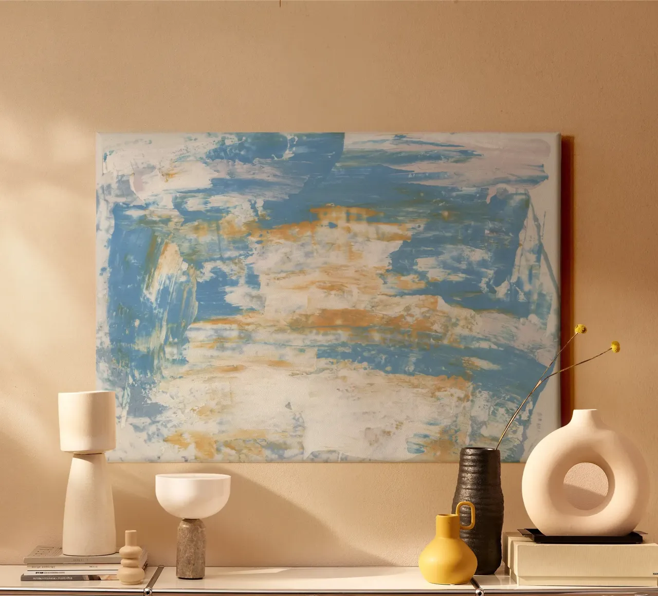 Abstract Kustpalet - Structuur Oceaan Kunstdruk canvas van NorwesClub