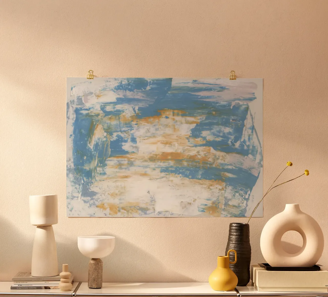 Abstract Kustpalet - Structuur Oceaan Kunstdruk hahnemühle van NorwesClub