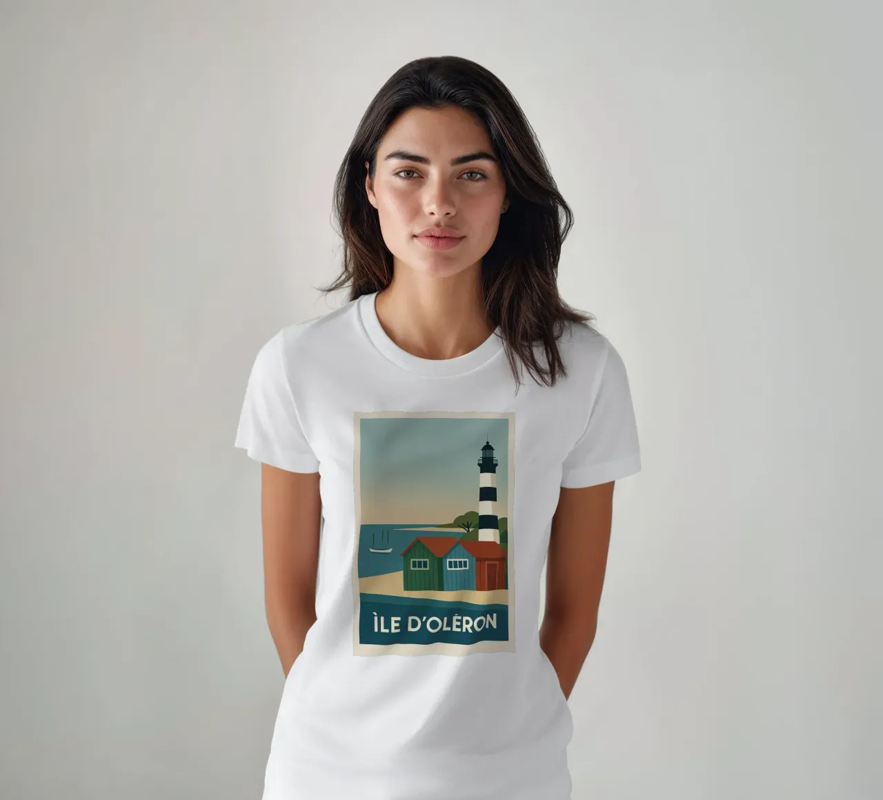 Ile d'Oléron - tra cabine, luce e libertà t-shirt da JETLAG | affiches voyage