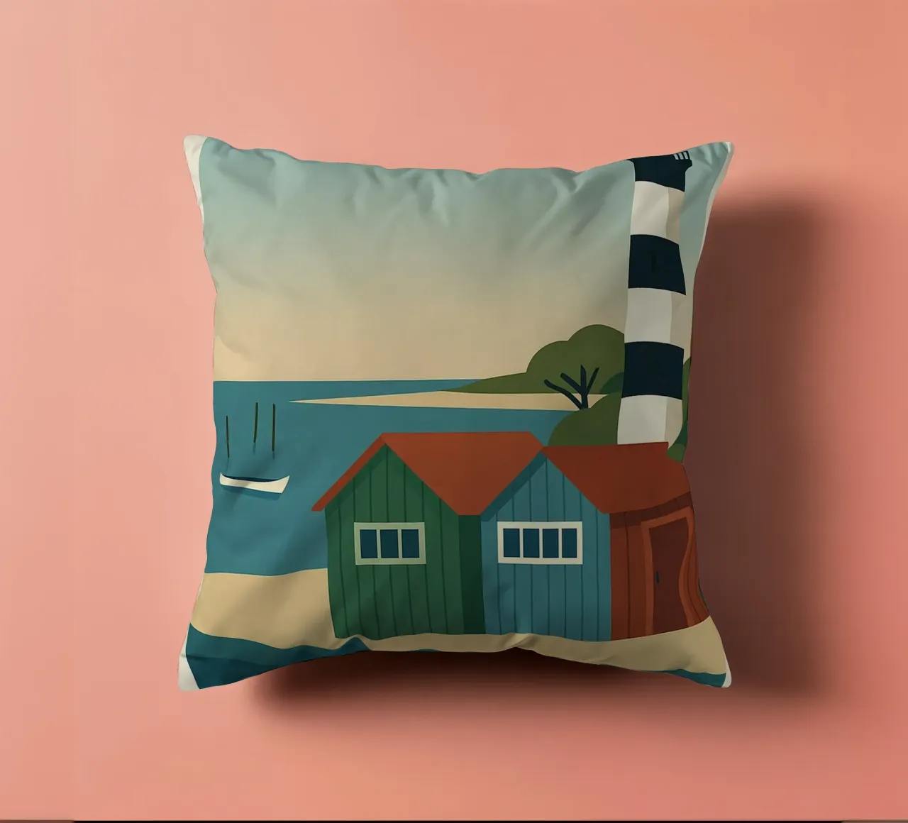 Ile d'Oléron - tra cabine, luce e libertà cuscino da JETLAG | affiches voyage
