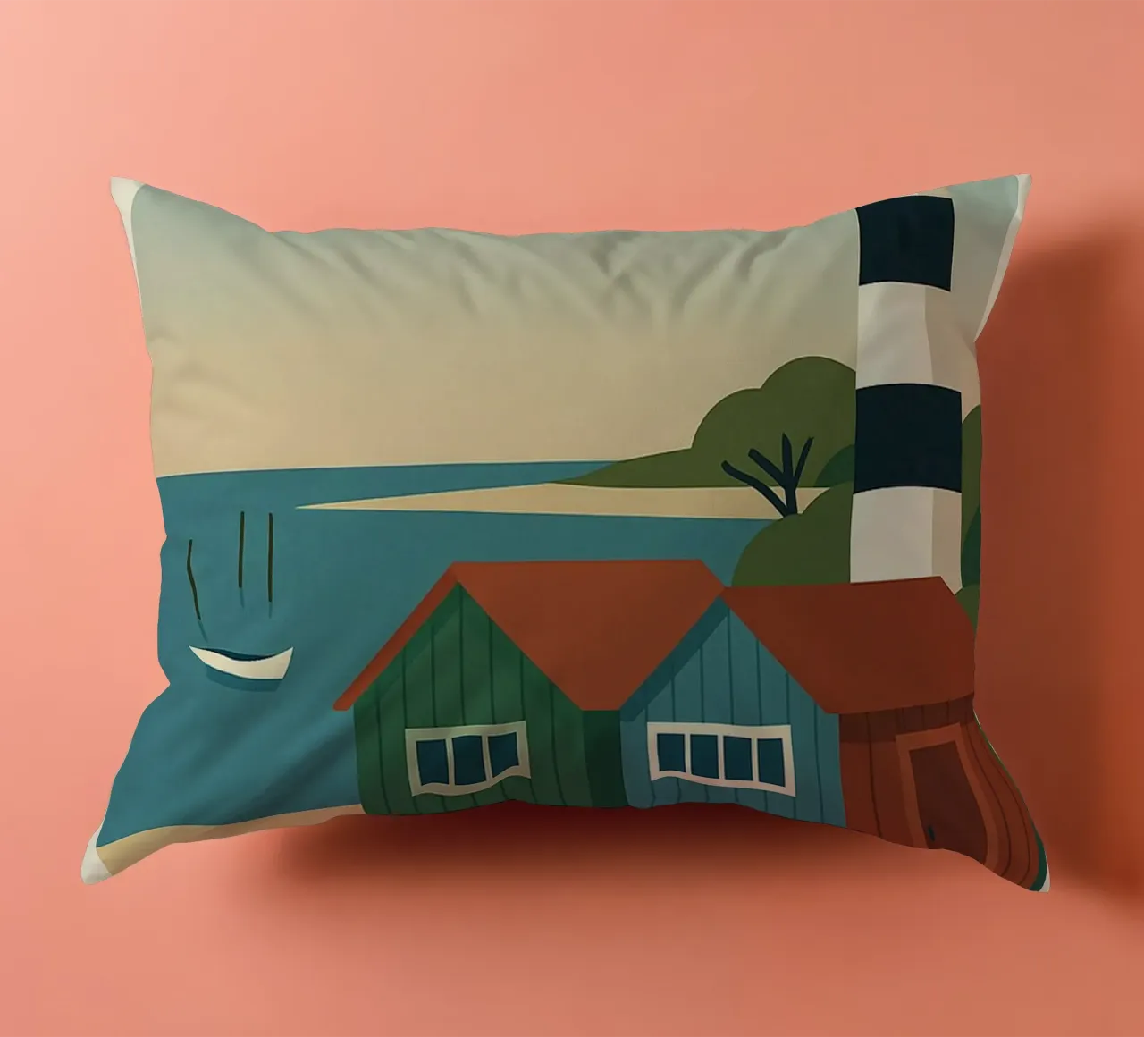 Ile d'Oléron - tra cabine, luce e libertà cuscino da JETLAG | affiches voyage