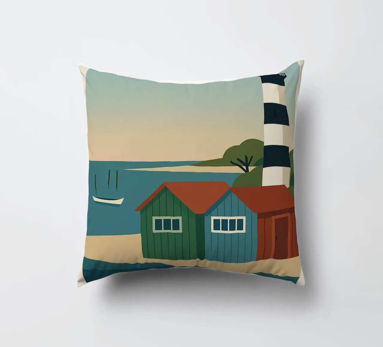 Ile d'Oléron - tra cabine, luce e libertà cuscino da JETLAG | affiches voyage