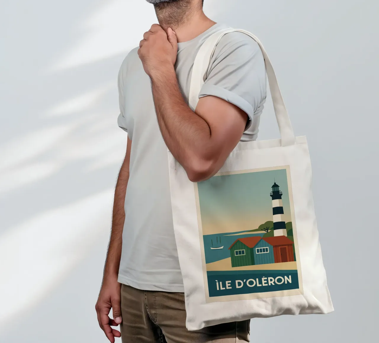 Ile d'Oléron - tra cabine, luce e libertà borsa in juta da JETLAG | affiches voyage