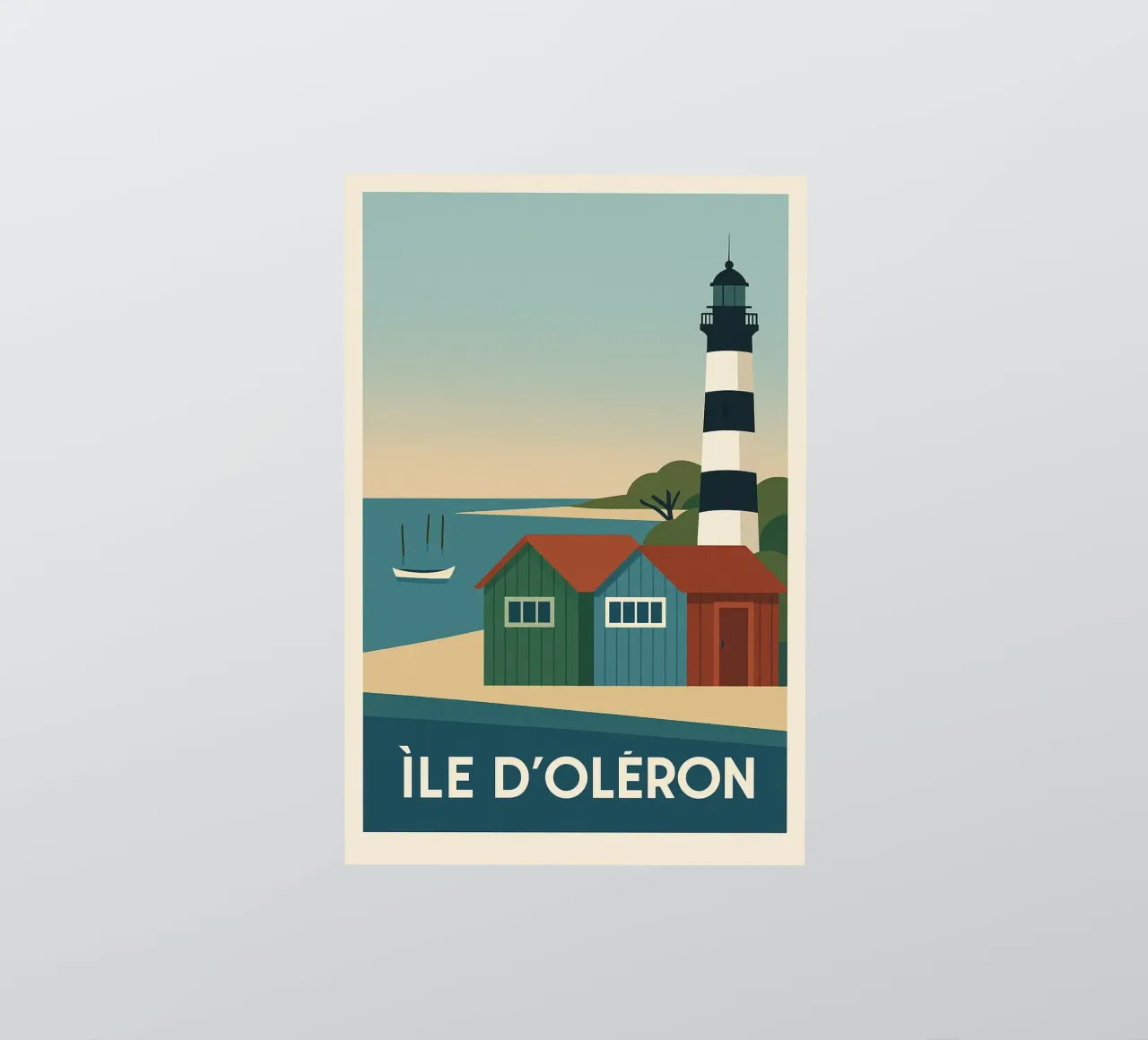 Ile d'Oléron - between cabins, light and freedom sticker by JETLAG | affiches voyage
