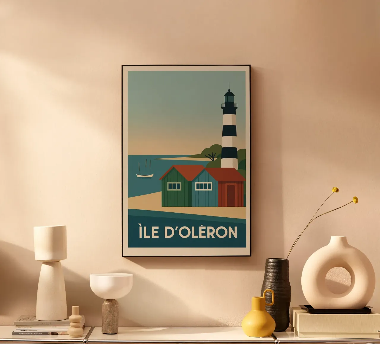 Ile d'Oléron - tra cabine, luce e libertà alluminio dibond da JETLAG | affiches voyage