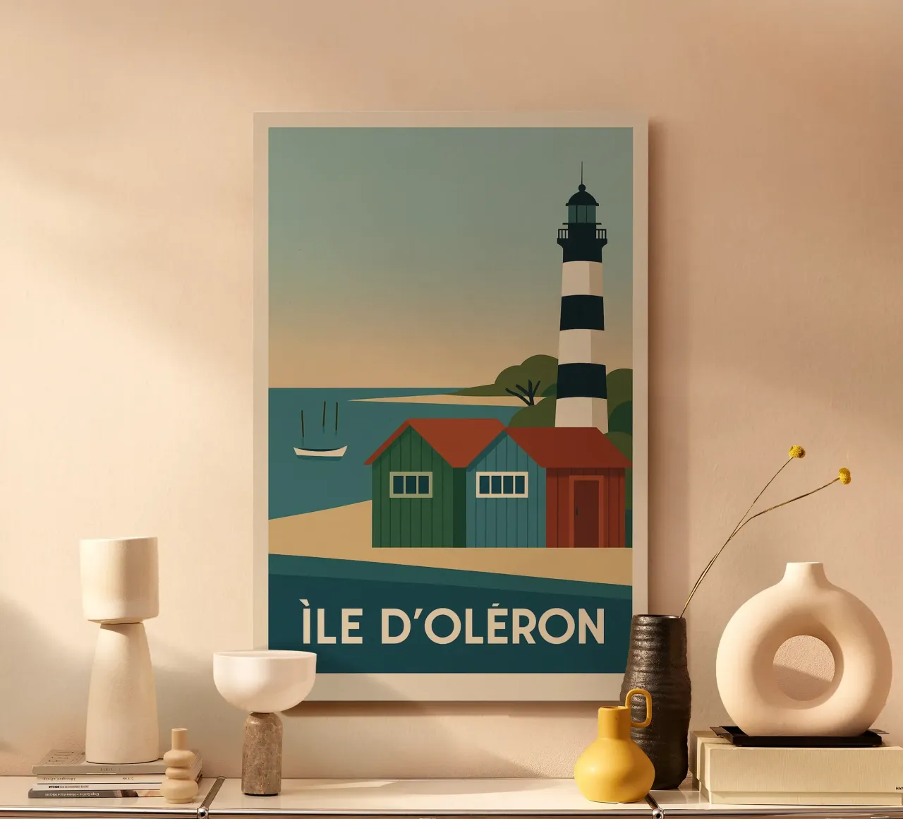 Ile d'Oléron - tra cabine, luce e libertà alluminio dibond da JETLAG | affiches voyage