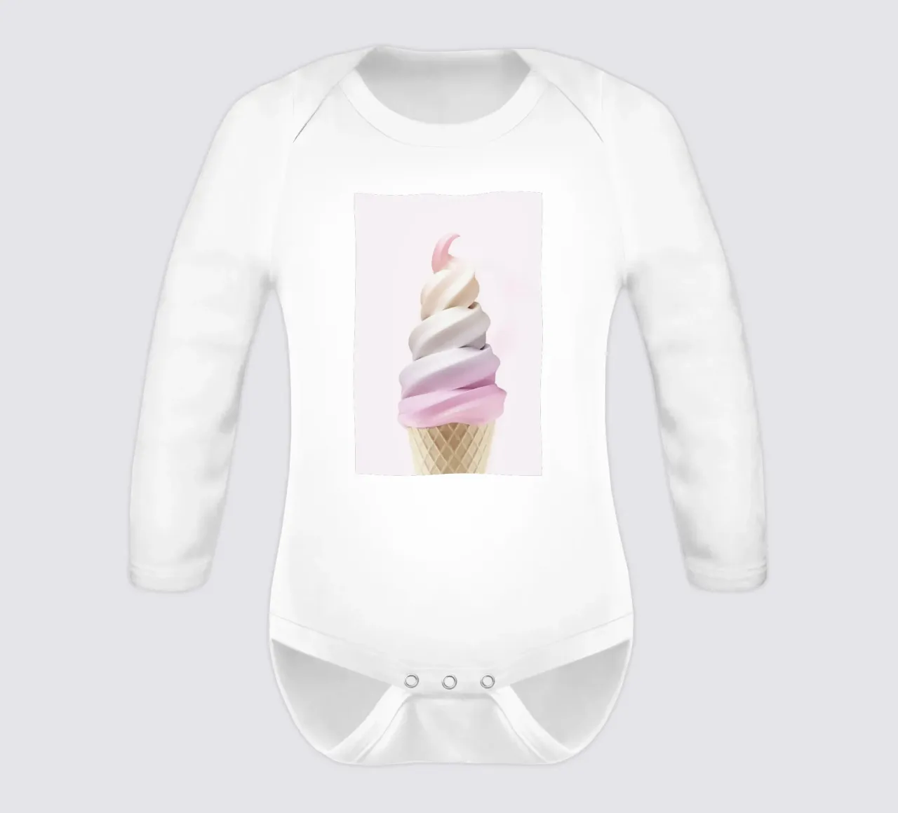 Rainbow Icecream long-sleeve baby romper by Lila x Lola