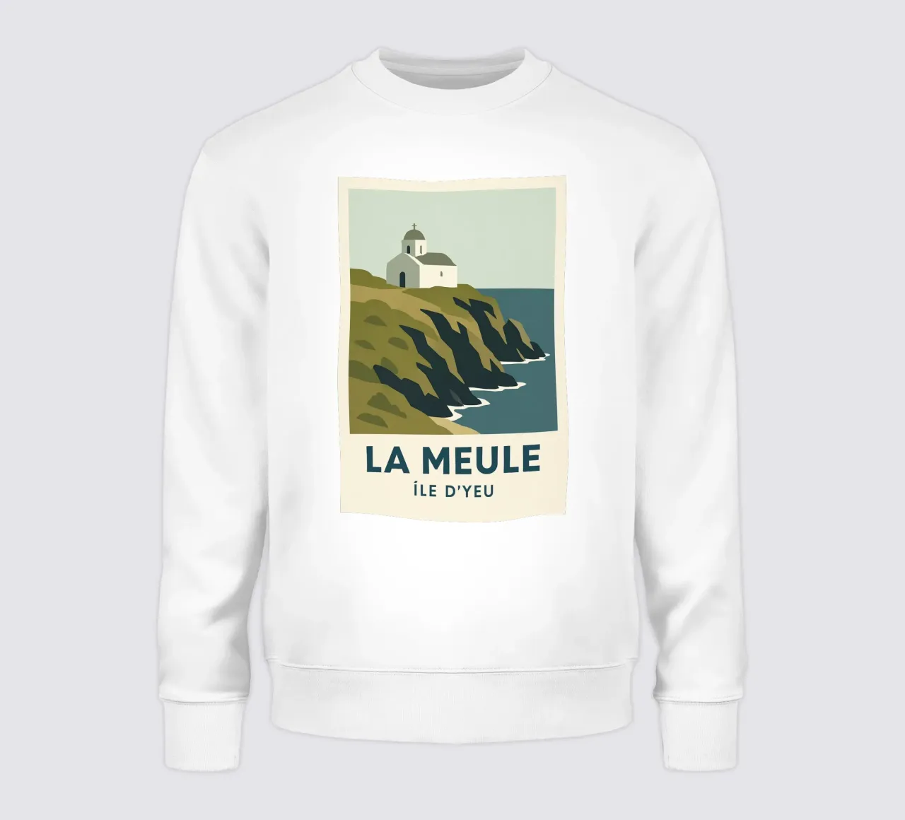 La Meule - poesia bianca su una falesia bretone felpa da JETLAG | affiches voyage