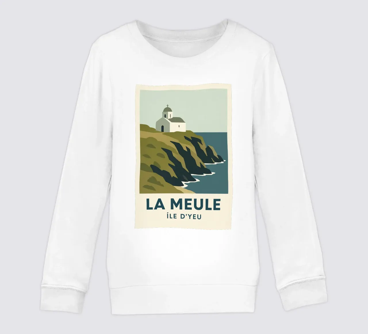 La Meule - poesia bianca su una falesia bretone felpa bambino da JETLAG | affiches voyage