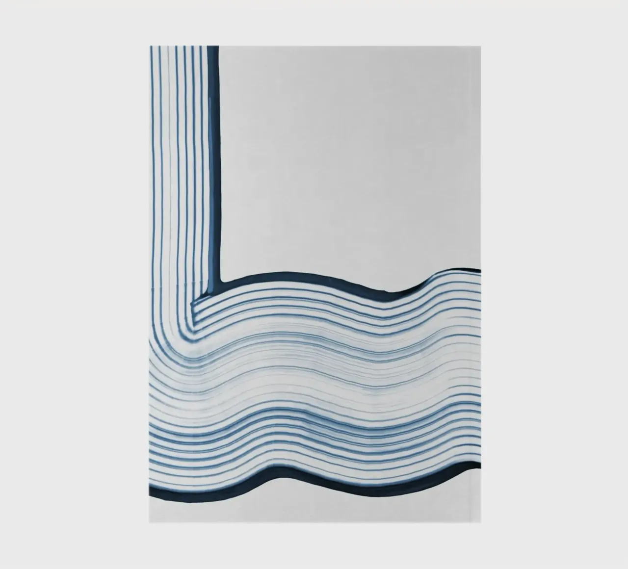 Blue Wave Line Abstract - Minimalist Contemporary Art Print notebook by NorwesClub