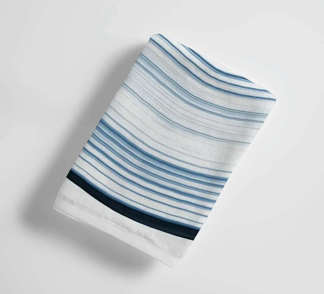 Blue Wave Line Abstract - Minimalist Contemporary Art Print towel by NorwesClub