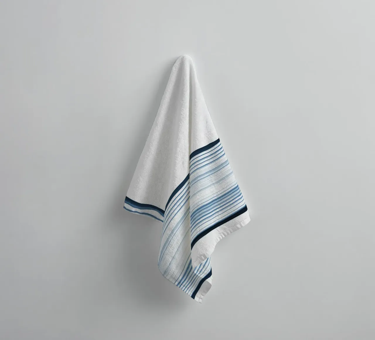 Blue Wave Line Abstract - Minimalist Contemporary Art Print towel by NorwesClub