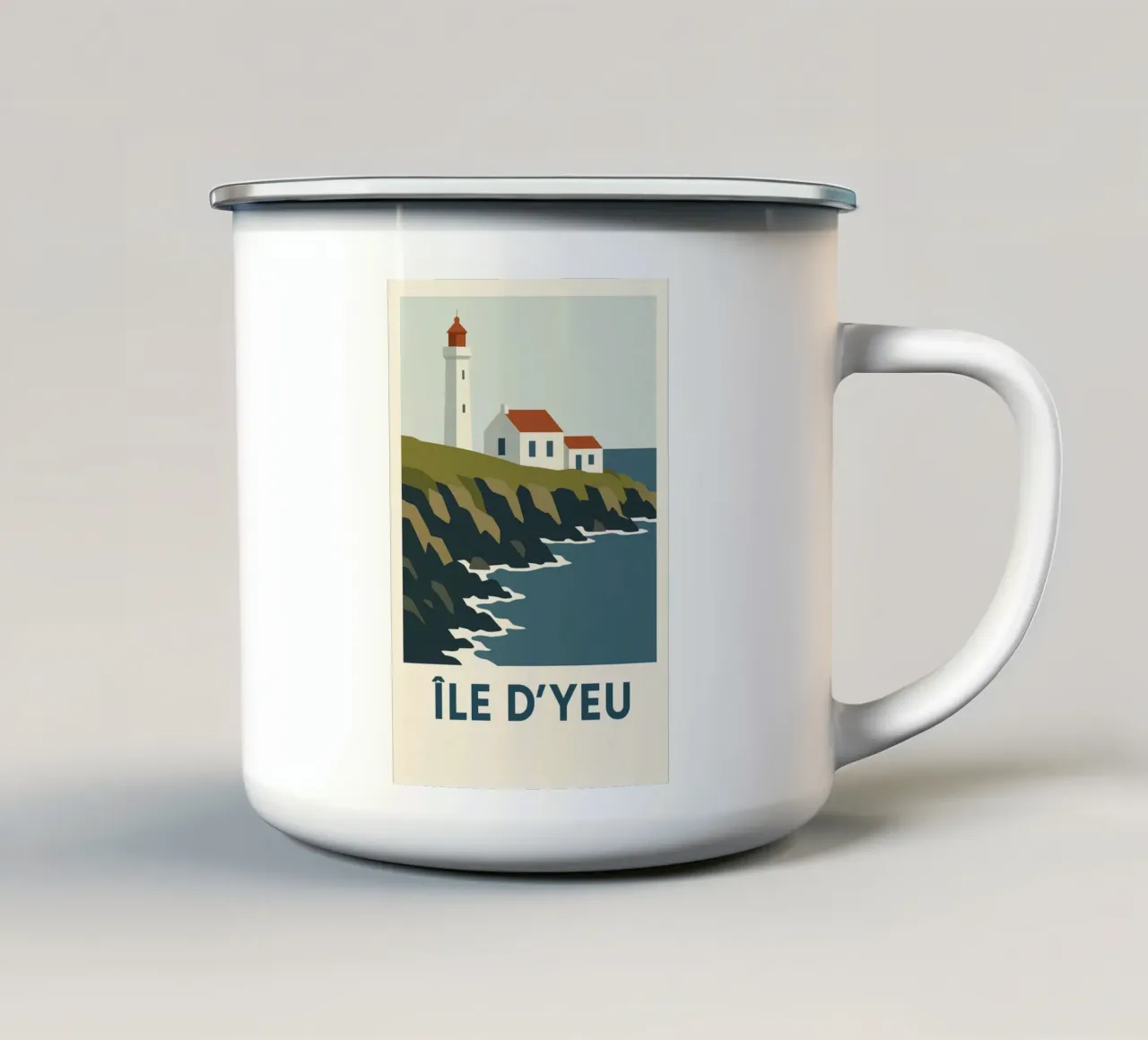 Île d'Yeu - wilder Charme am Atlantik Emaille Tasse von JETLAG | affiches voyage