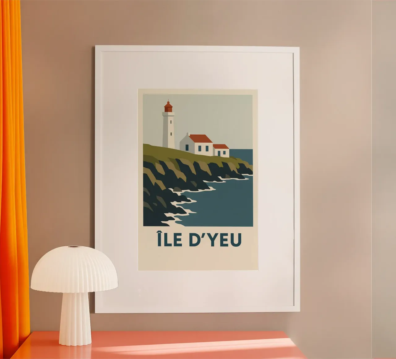 Île d'Yeu - wild charm on the Atlantic coast poster with plastic frame by JETLAG | affiches voyage