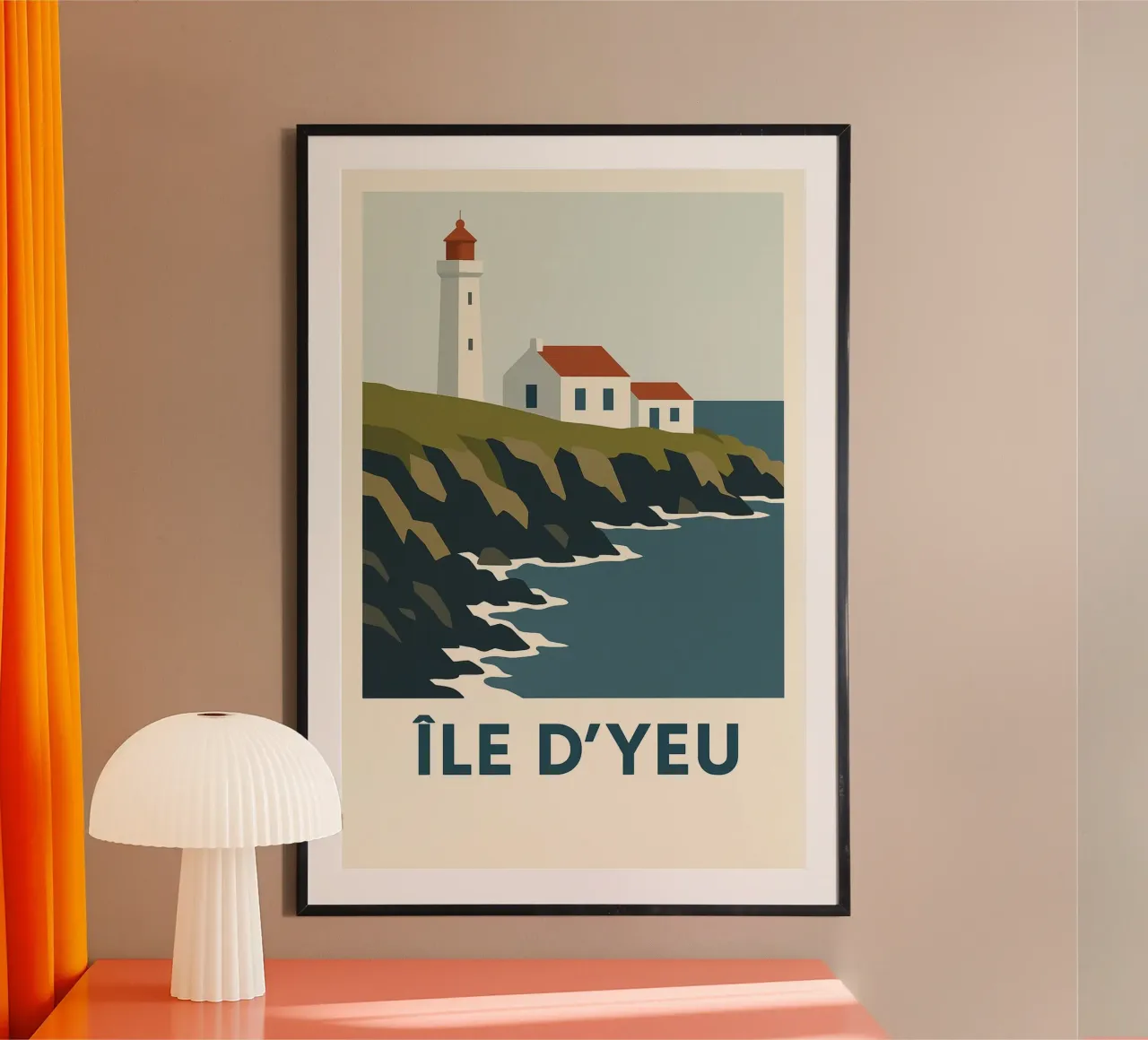 Île d'Yeu - wild charm on the Atlantic coast poster with plastic frame by JETLAG | affiches voyage