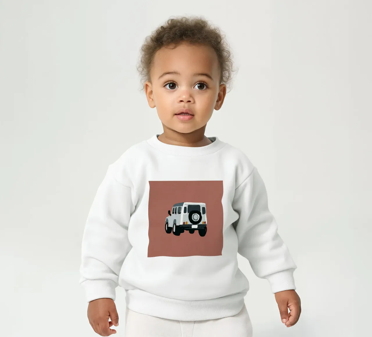 Vintage Off-Road Vehicle - Minimalist Terracotta Art Print baby sweatshirt by NorwesClub