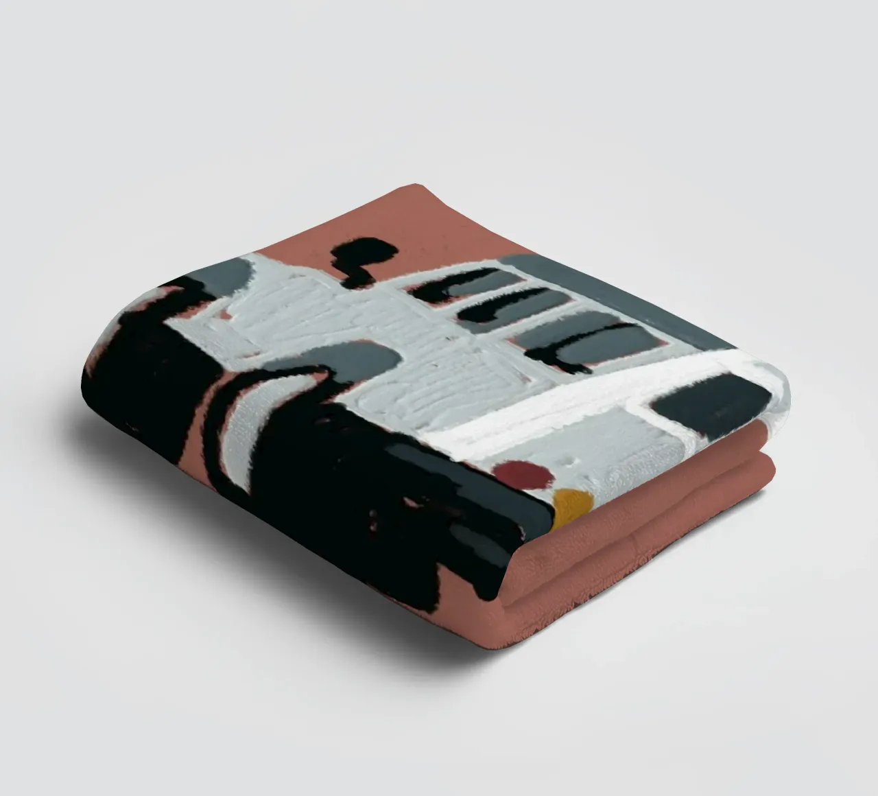 Oldtimer-Geländewagen - Minimalistischer Terrakotta-Kunstdruck Handtuch von NorwesClub