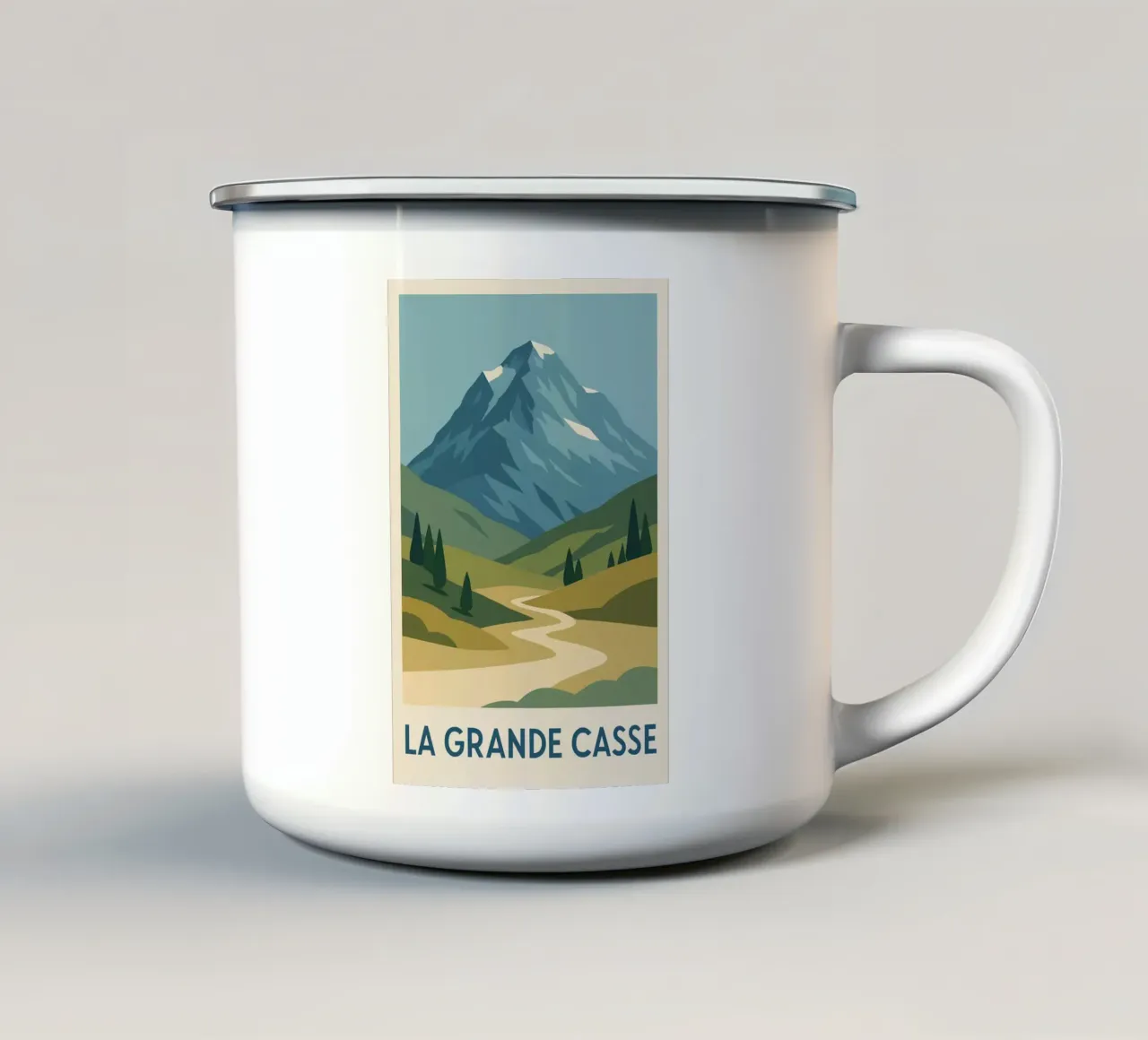 La Grande Casse - een wilde top met een open horizon emaille mok van JETLAG | affiches voyage