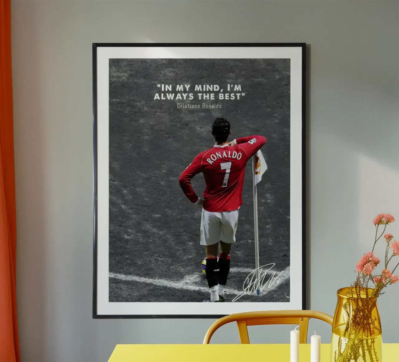 Cristino Ronaldo quote poster con telaio in plastica da mitom