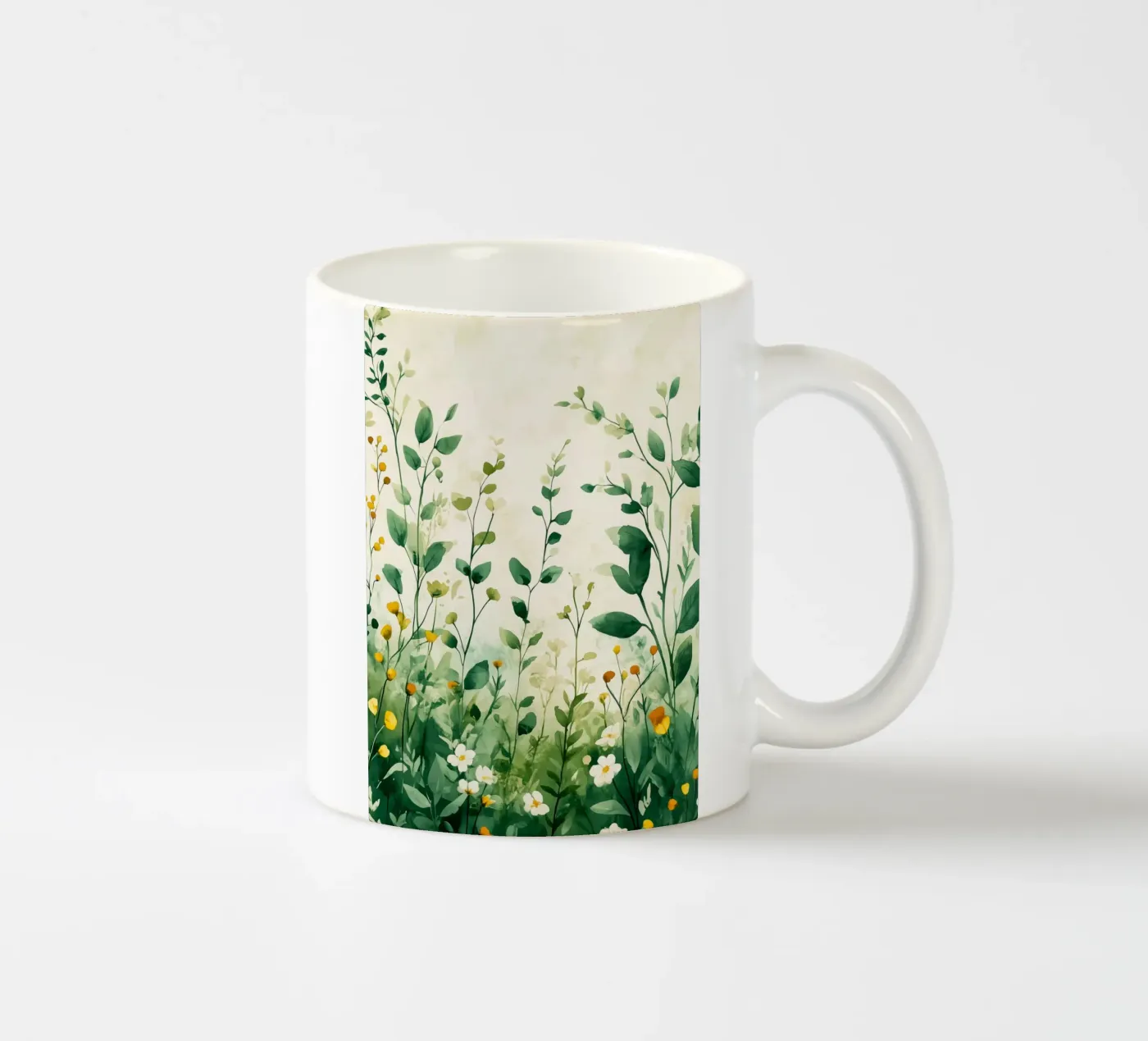 Spring meadow ceramic mug by Justyna Jaszke JBJart