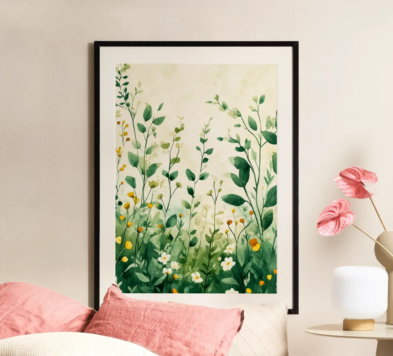 Spring meadow poster van Justyna Jaszke JBJart