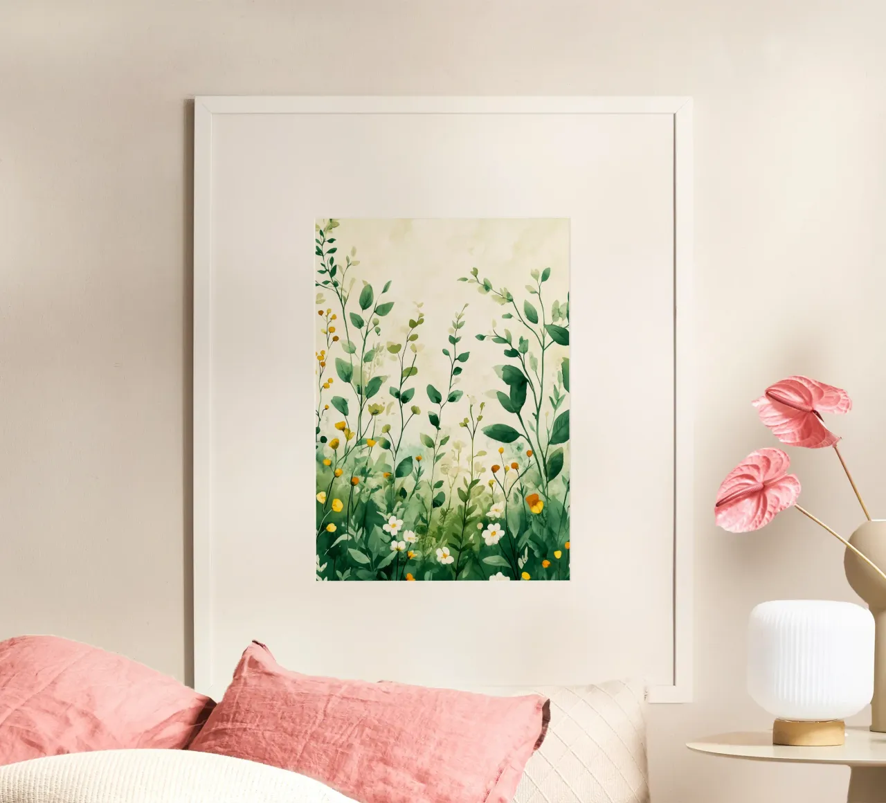 Spring meadow poster van Justyna Jaszke JBJart