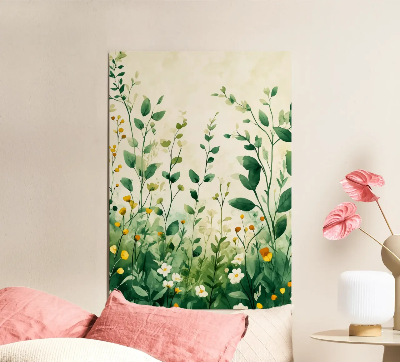 Spring meadow poster van Justyna Jaszke JBJart